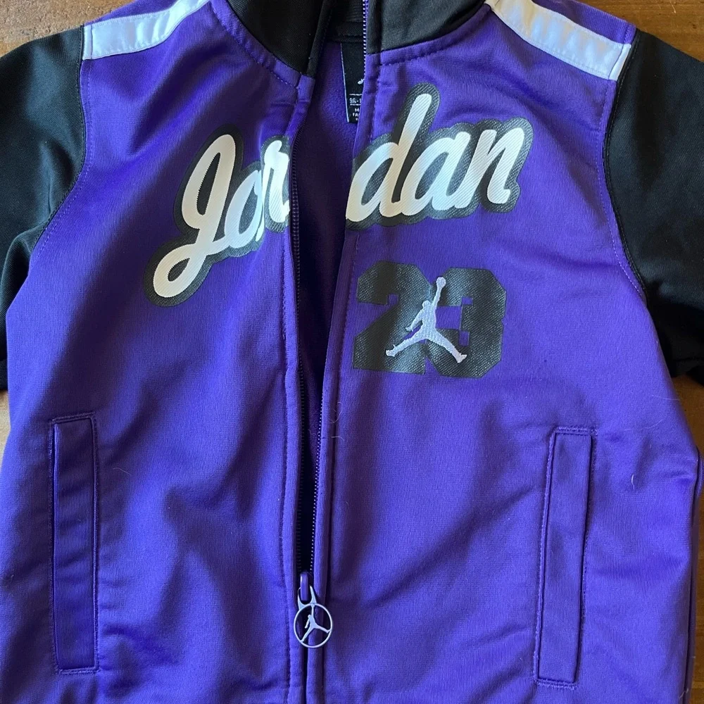 4T Toddler Jordan Black and Purple Zip-Up Jacket - Picture 4 of 6